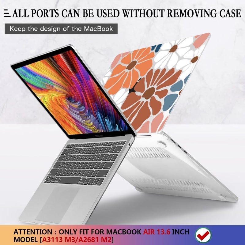 CISSOOK Compatible with MacBook Air 13.6 inch Case M4 M3 M2, Plastic Hard Shell Case Keyboard Cover Screen Protector for MacBook Air 13 2025 2024 2023 2022 Model A3240 A3113 A2681, Vintage Flowers - Image 4